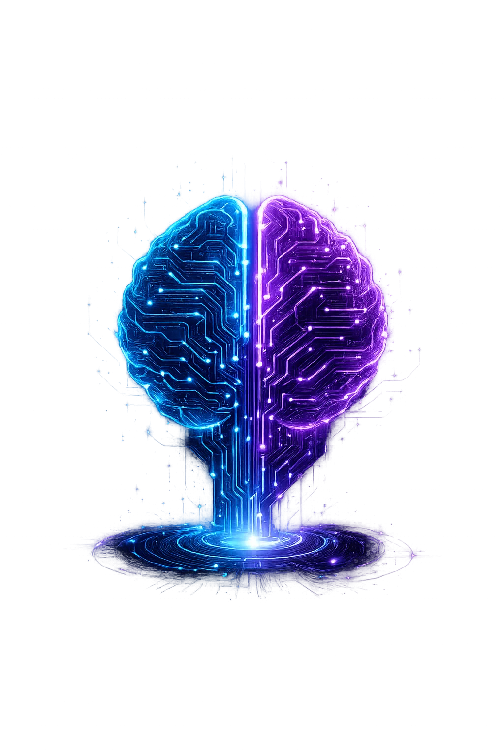 Stylised illustration of an AI neural network brain